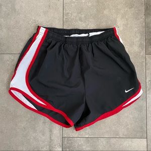 Nike fit dry running shorts red black white size S